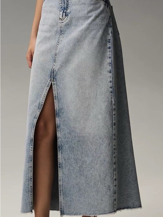Pilcro Dresses & Skirts - Pilcro Light Blue Denim Maxi Skirt with Front Slit